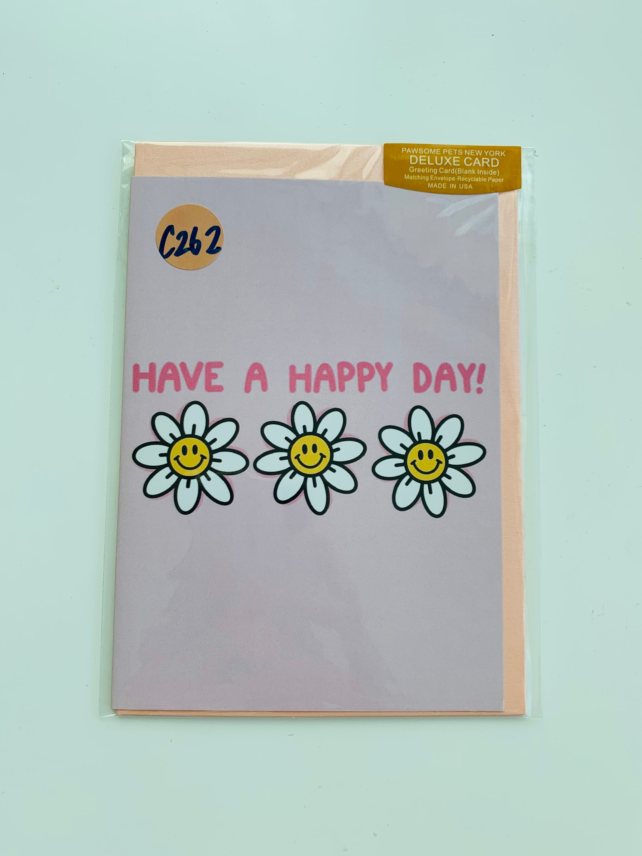 PETS CARD - #167 featuring a hand-painted design on smooth white cardstock with a craft envelope.