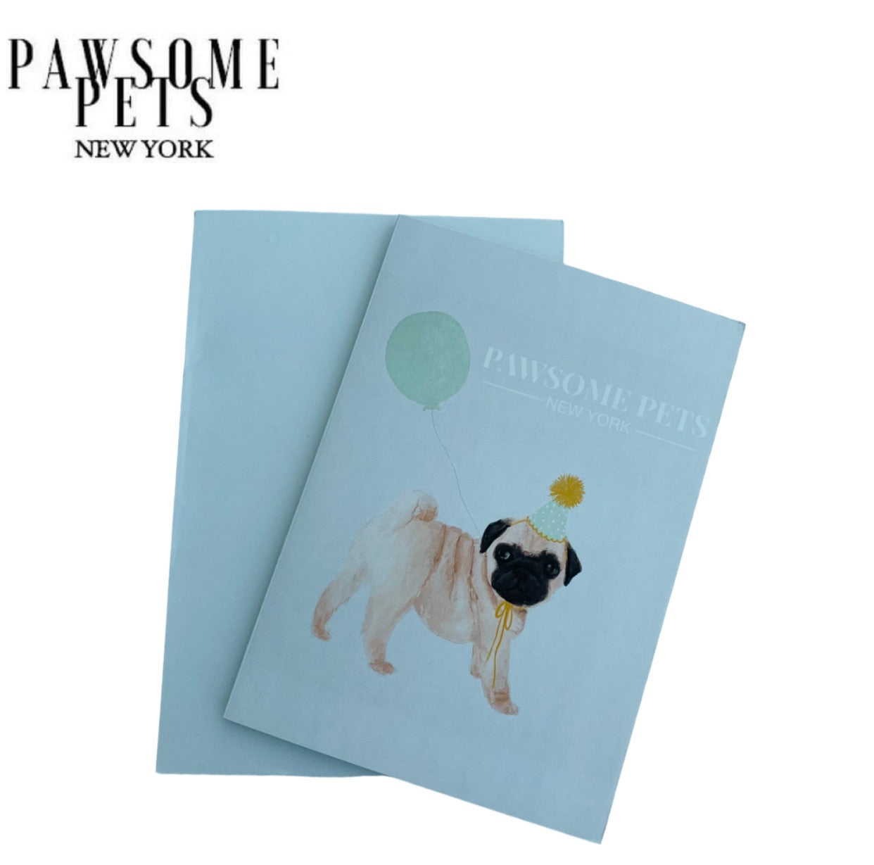 PETS CARD - #28 featuring a hand-painted design on smooth white cardstock, with a plain craft envelope.