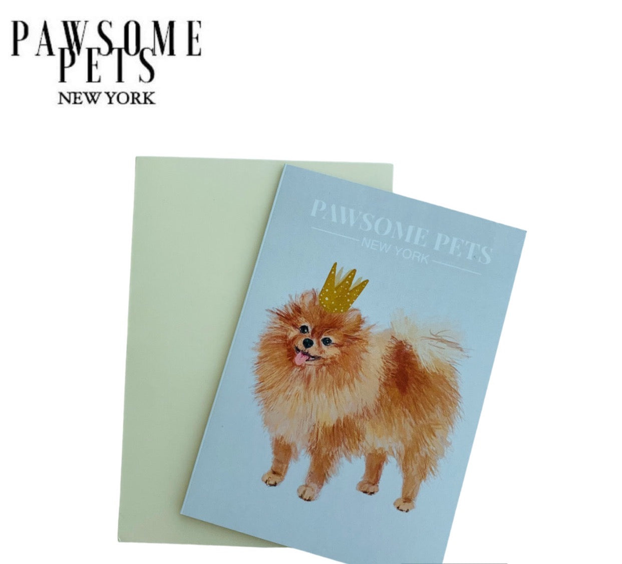 PETS CARD - #34 featuring a hand-painted design on smooth white cardstock with a plain craft envelope.