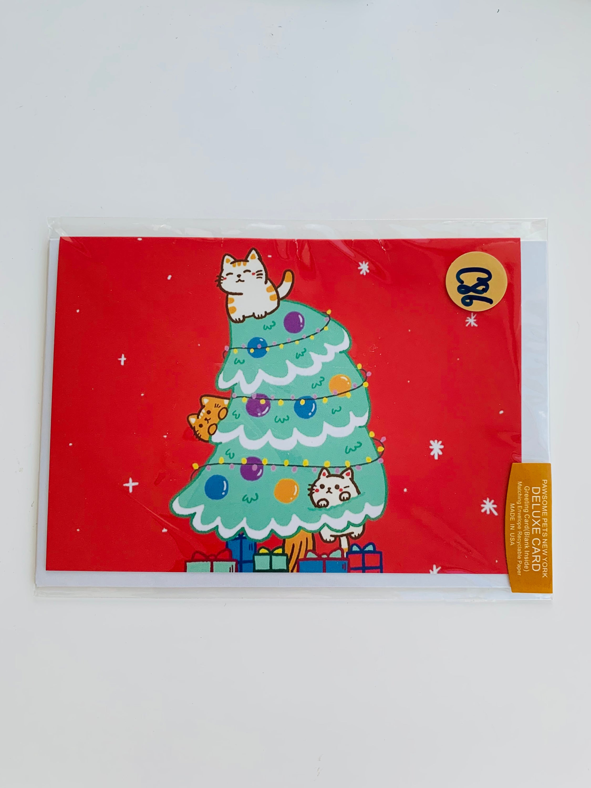 PETS CARD - #47 featuring a hand-painted design on smooth white cardstock with a craft envelope.
