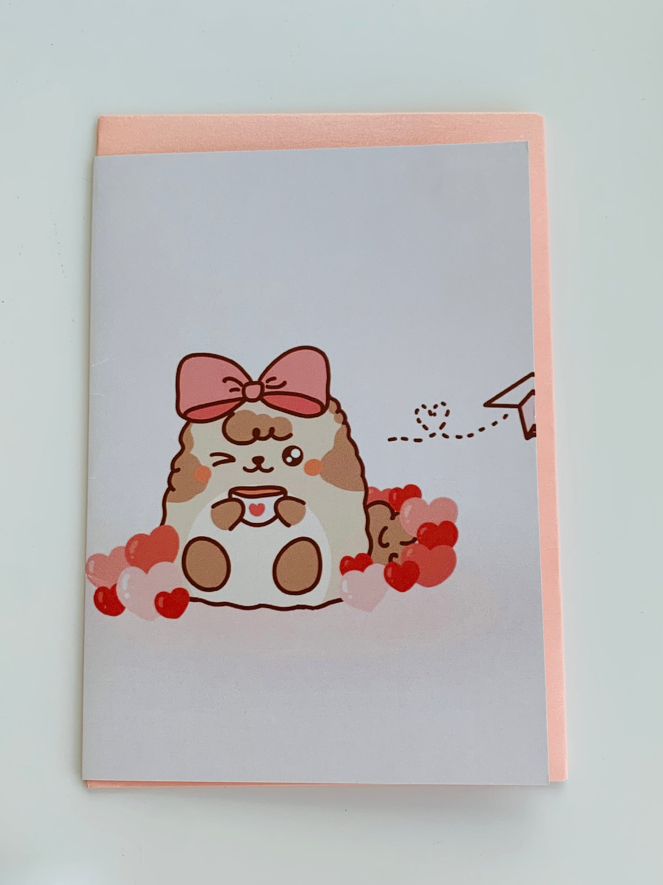 PETS CARD - #55 featuring a hand-painted design on smooth white cardstock with a plain craft envelope.