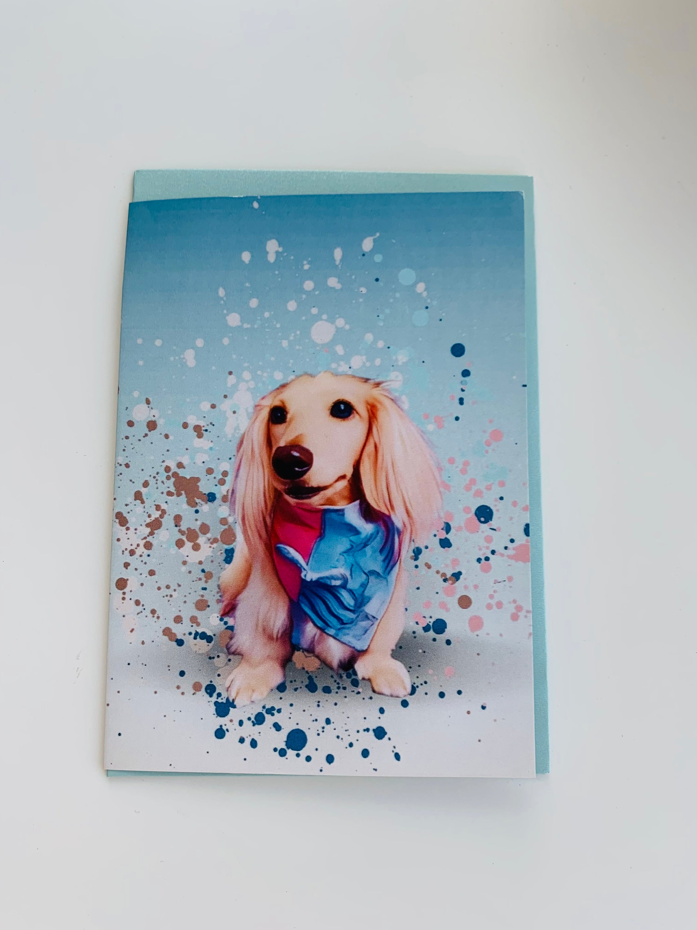 PETS CARD - #52 featuring a hand-painted design on smooth white cardstock with a craft envelope.