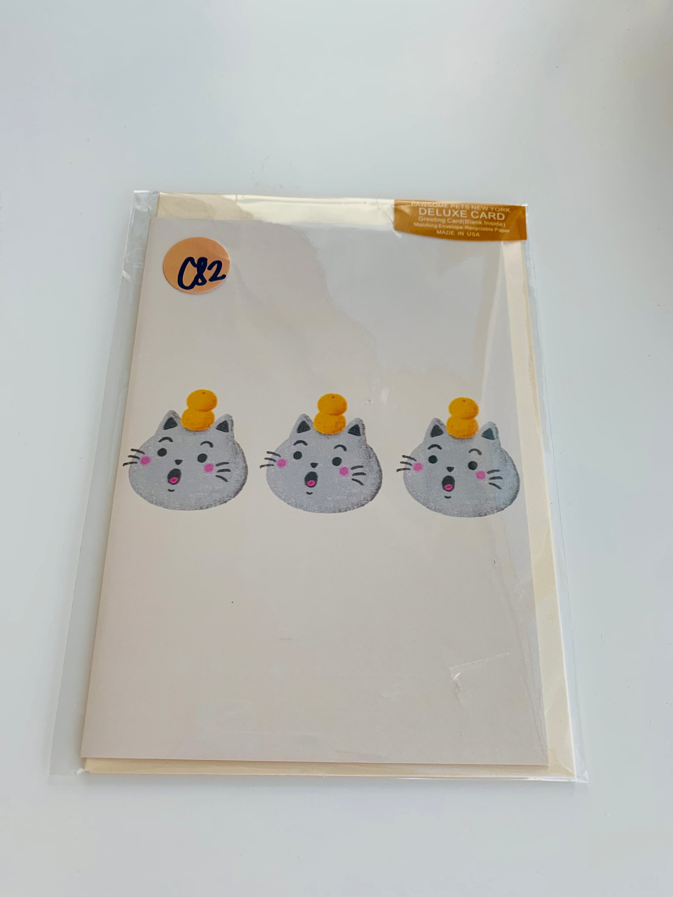 PETS CARD - #53 featuring a hand-painted design on smooth white cardstock with a craft envelope.