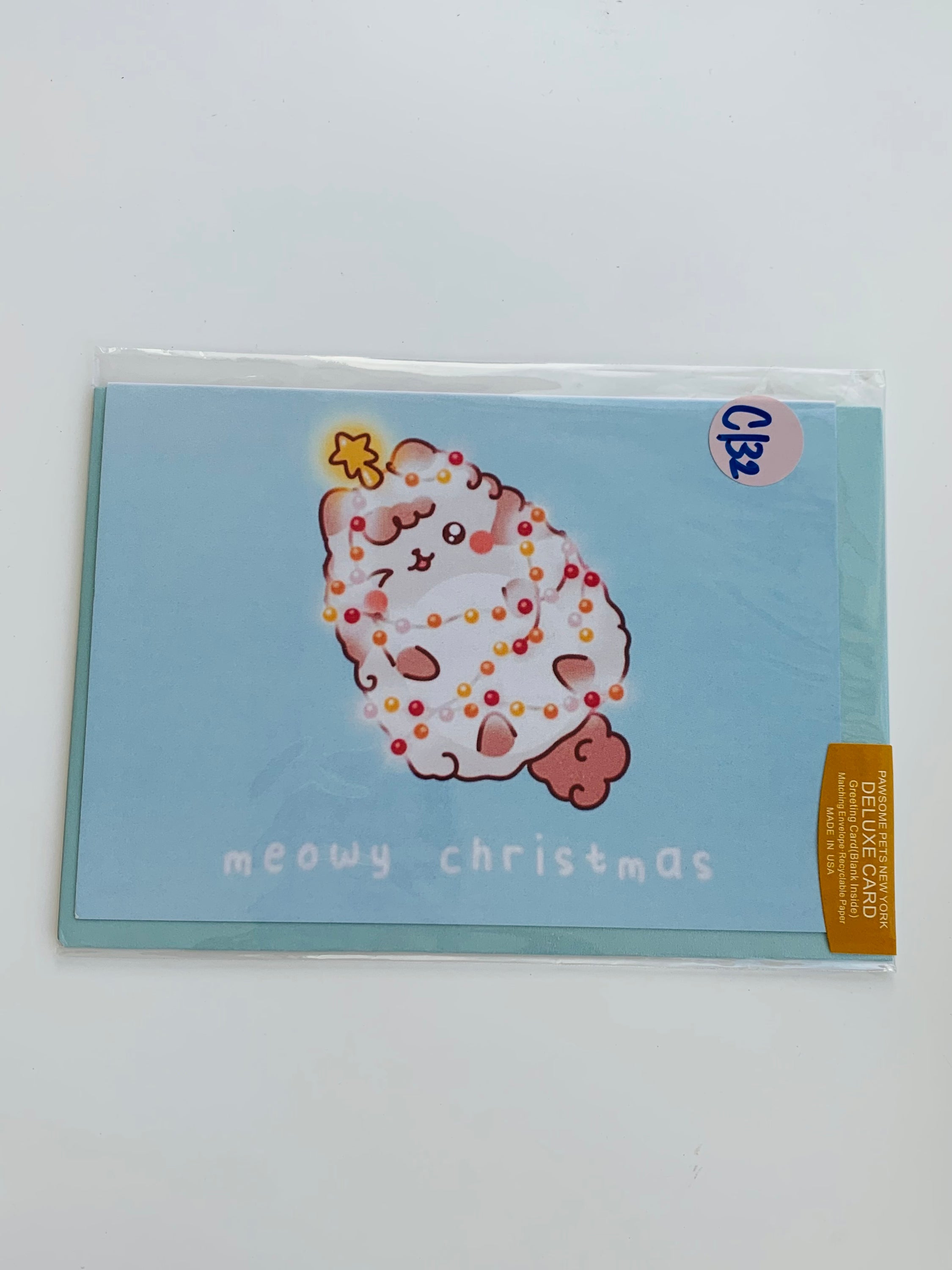 PETS CARD - #77 featuring a hand-painted design on smooth white cardstock with a plain craft envelope.