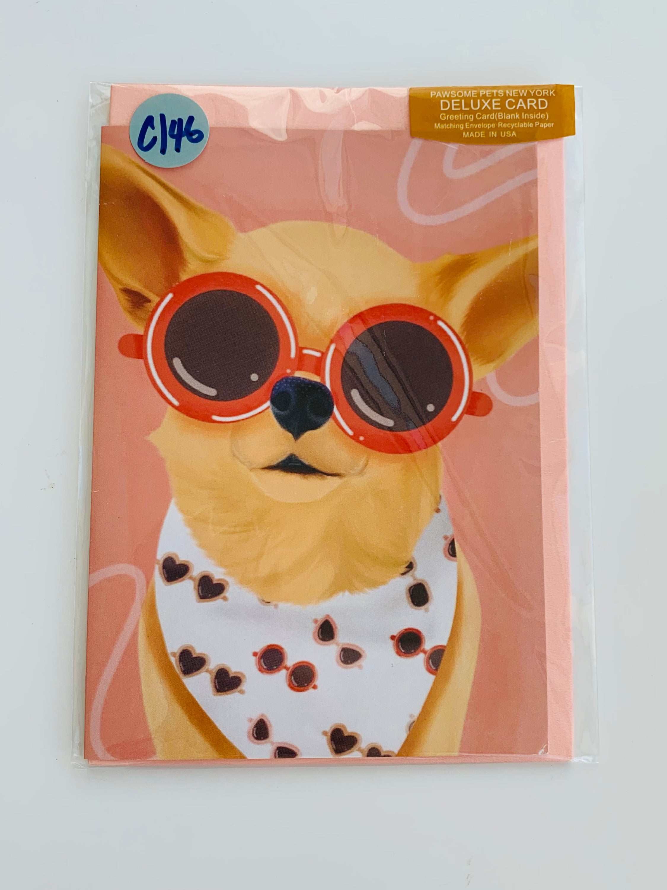 PETS CARD - #84 featuring a hand-painted design on smooth white cardstock with a craft envelope.