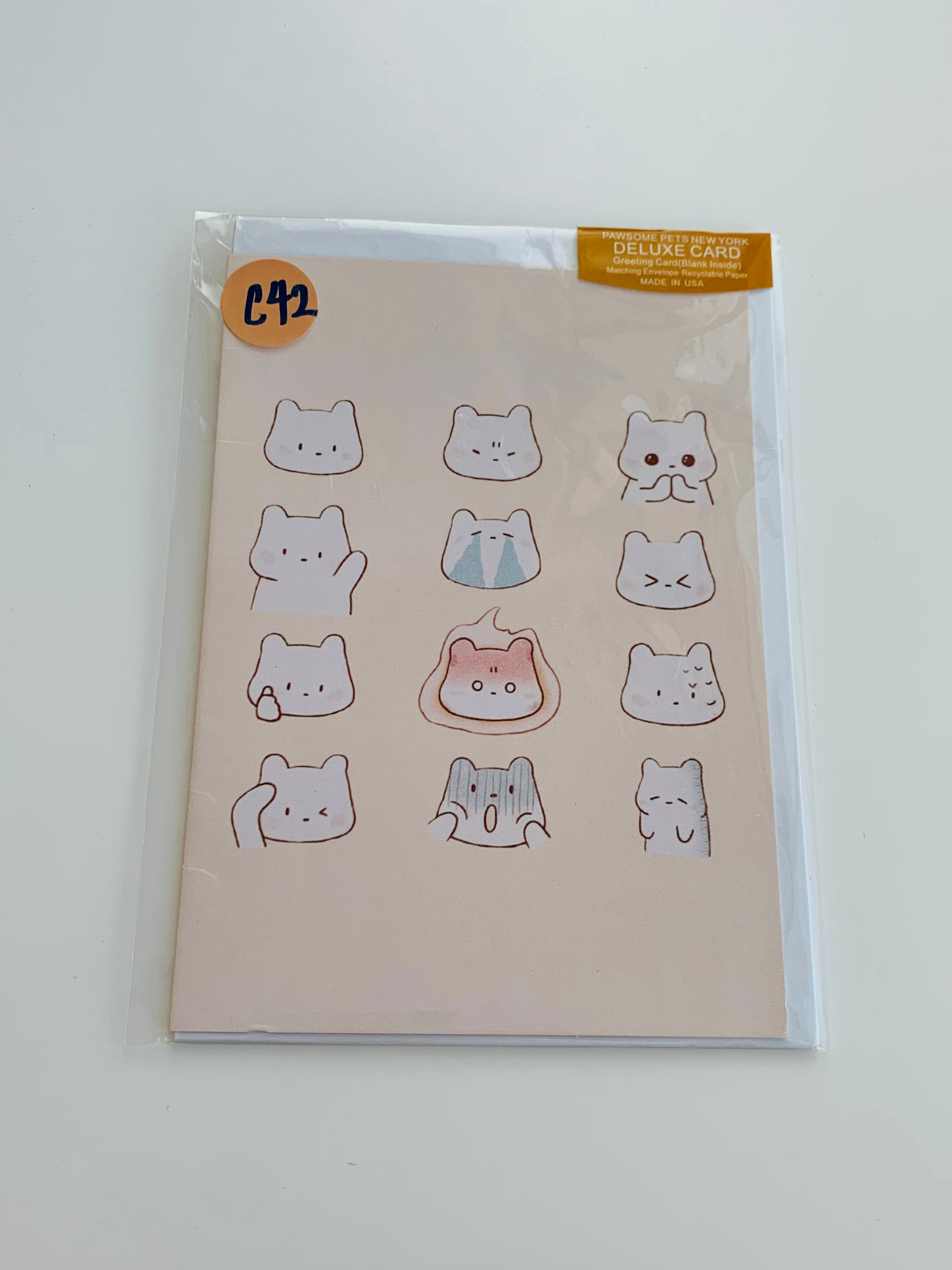 PETS CARD - #99 featuring a hand-painted design on smooth white cardstock with a craft envelope.