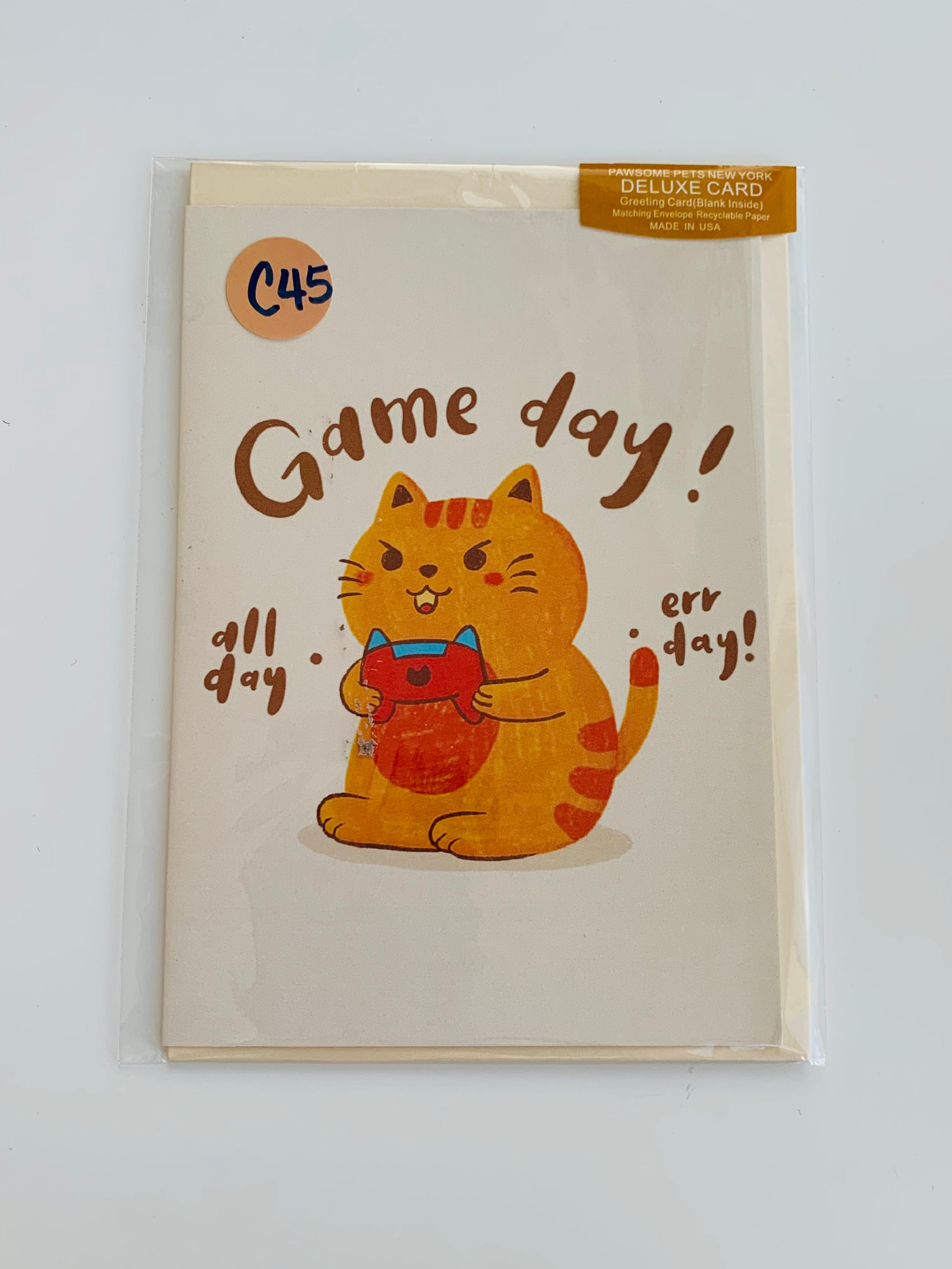 PETS CARD - #92 featuring a hand-painted design on smooth white cardstock with a craft envelope.