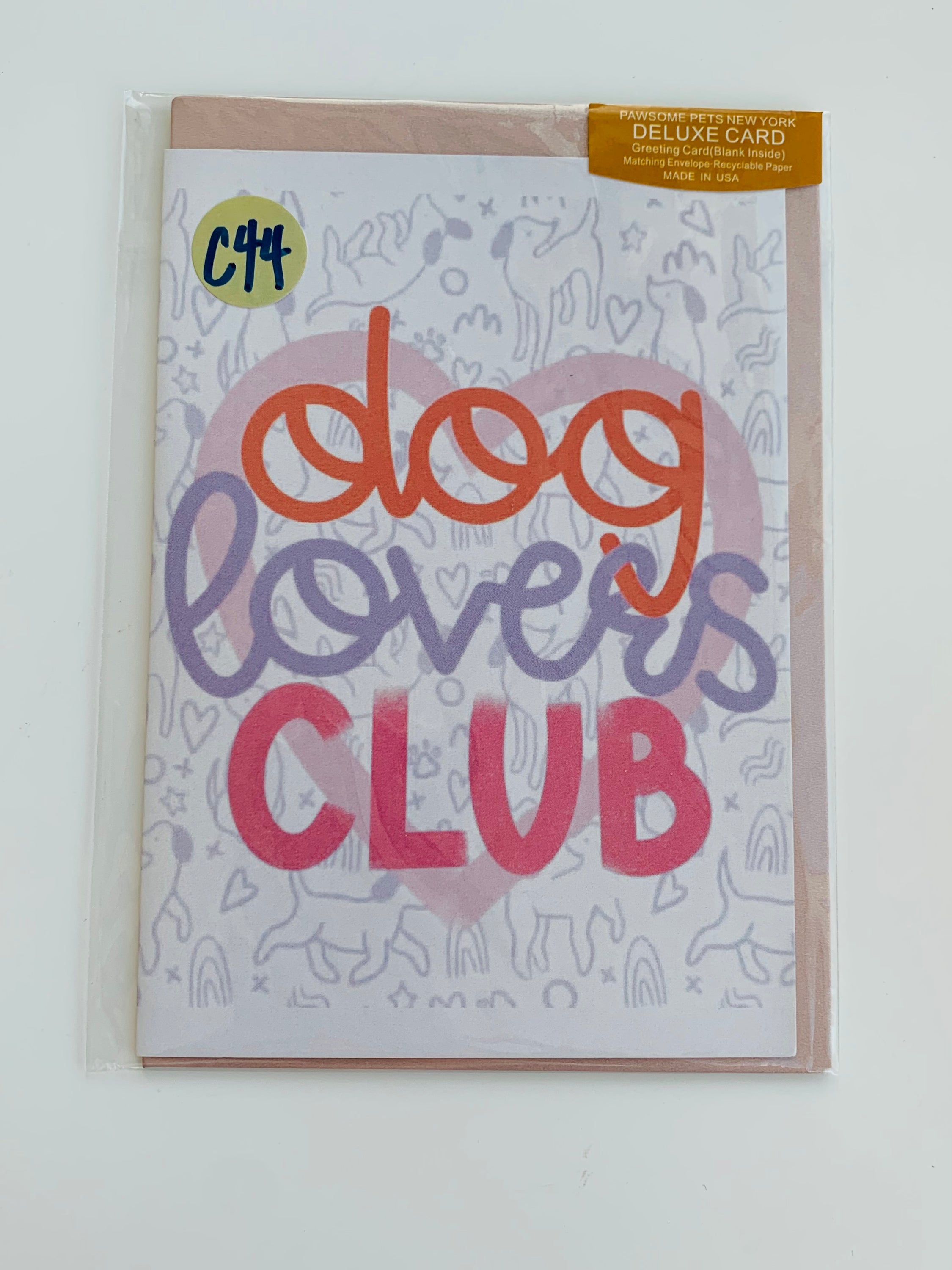 PETS CARD - #94 featuring a hand-painted design on smooth white cardstock with a plain craft envelope.