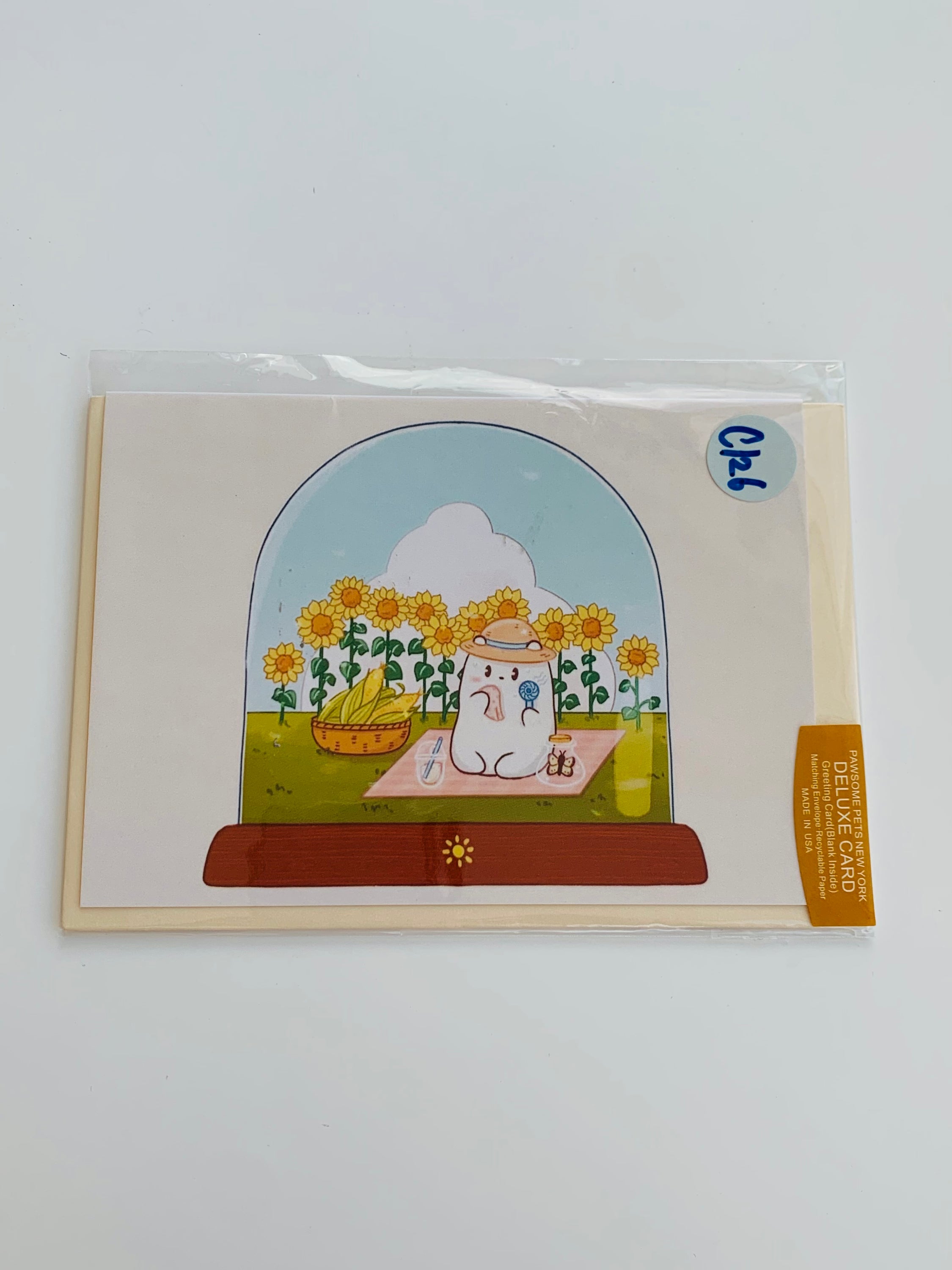 PETS CARD - #95 featuring a hand-painted design on smooth white cardstock with a craft envelope.