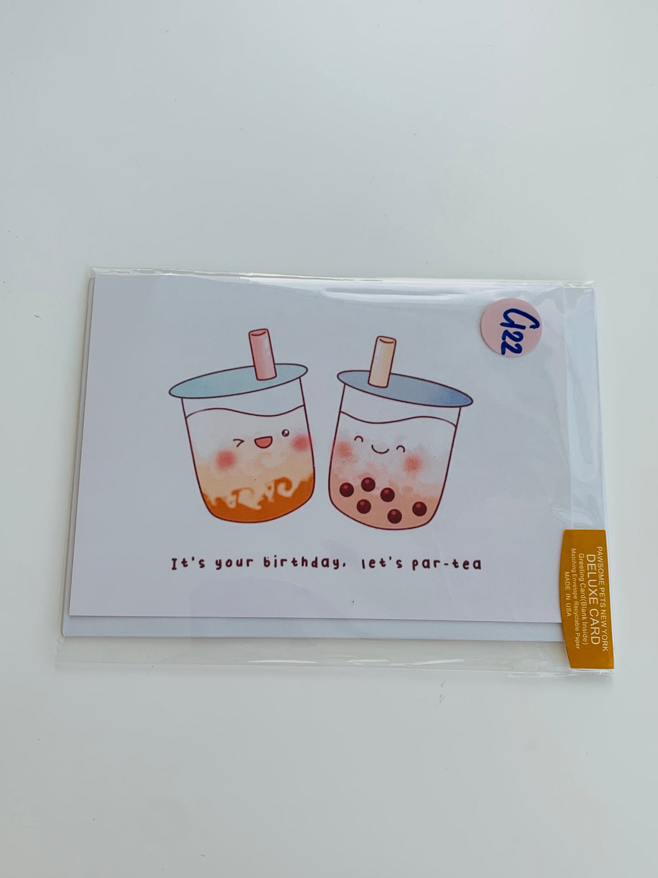 PETS CARD - #97 featuring a hand-painted design on smooth white cardstock with a craft envelope.