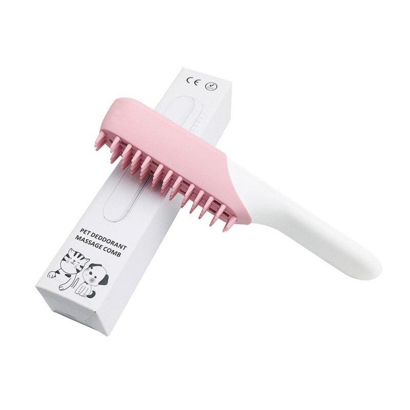 Pets Comb Massage Brush designed for pet grooming, featuring ergonomic design and gentle bristles for effective hair removal and massage.