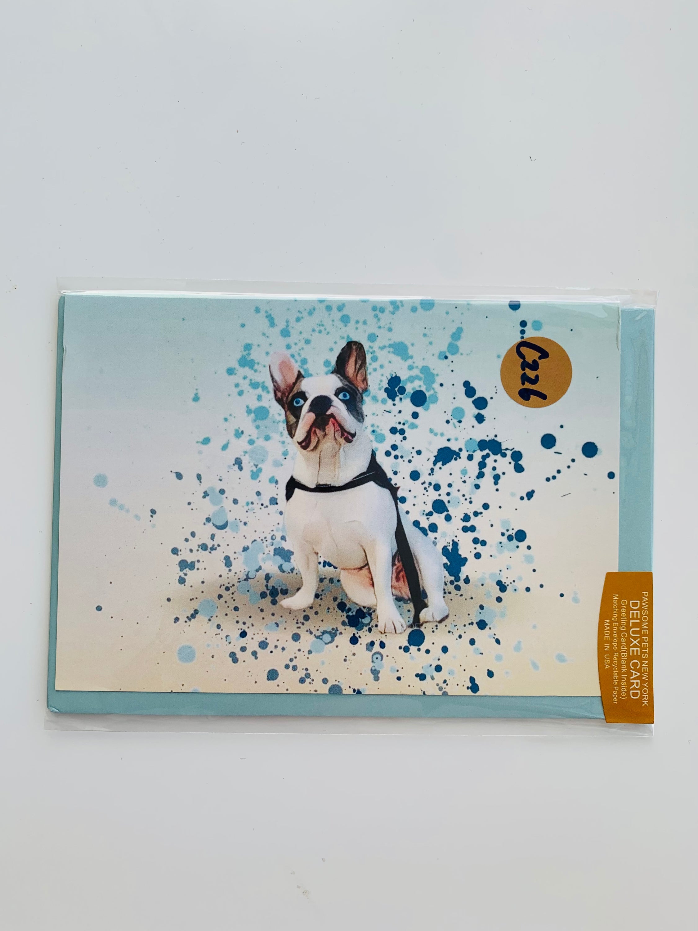 PETS GREETING CARD - #177 featuring a hand-painted design by Pawsome Team on smooth white cardstock with a craft envelope.