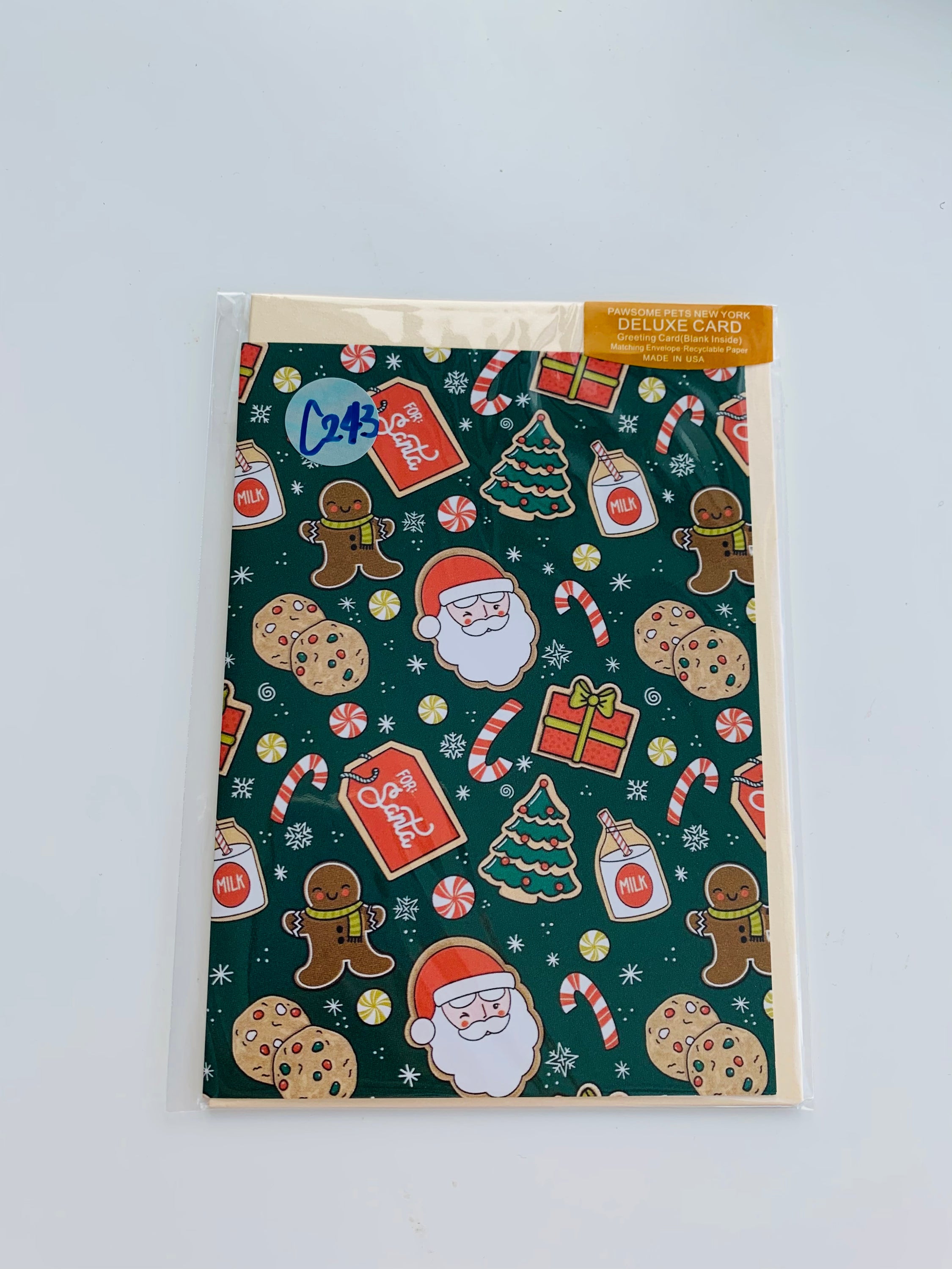 PETS GREETING CARD - #195 featuring hand-painted pet designs on smooth white cardstock with a craft envelope.