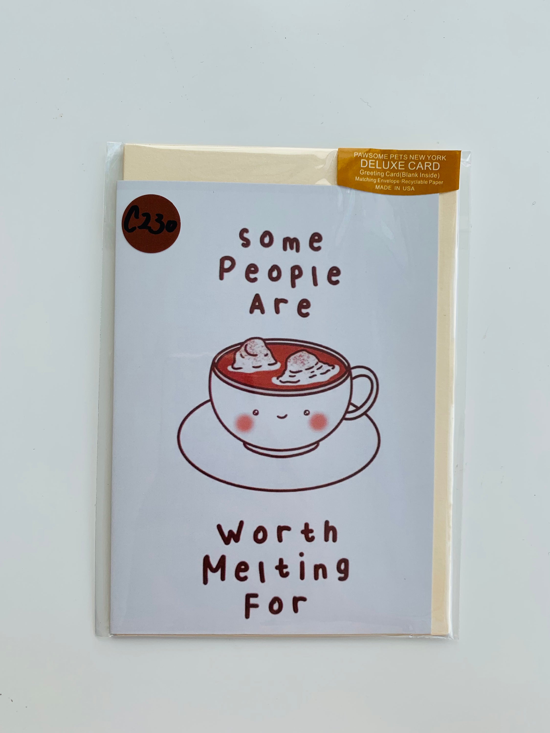 PETS GREETING CARD - #197 featuring a hand-painted pet design on smooth white cardstock with a craft envelope.