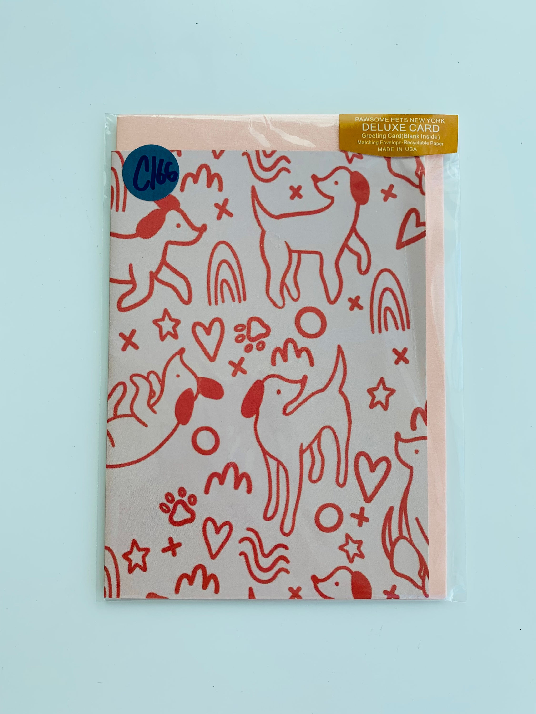 A beautifully designed PETS GREETING CARD featuring a hand-painted illustration of pets, printed on smooth white cardstock with a craft envelope.