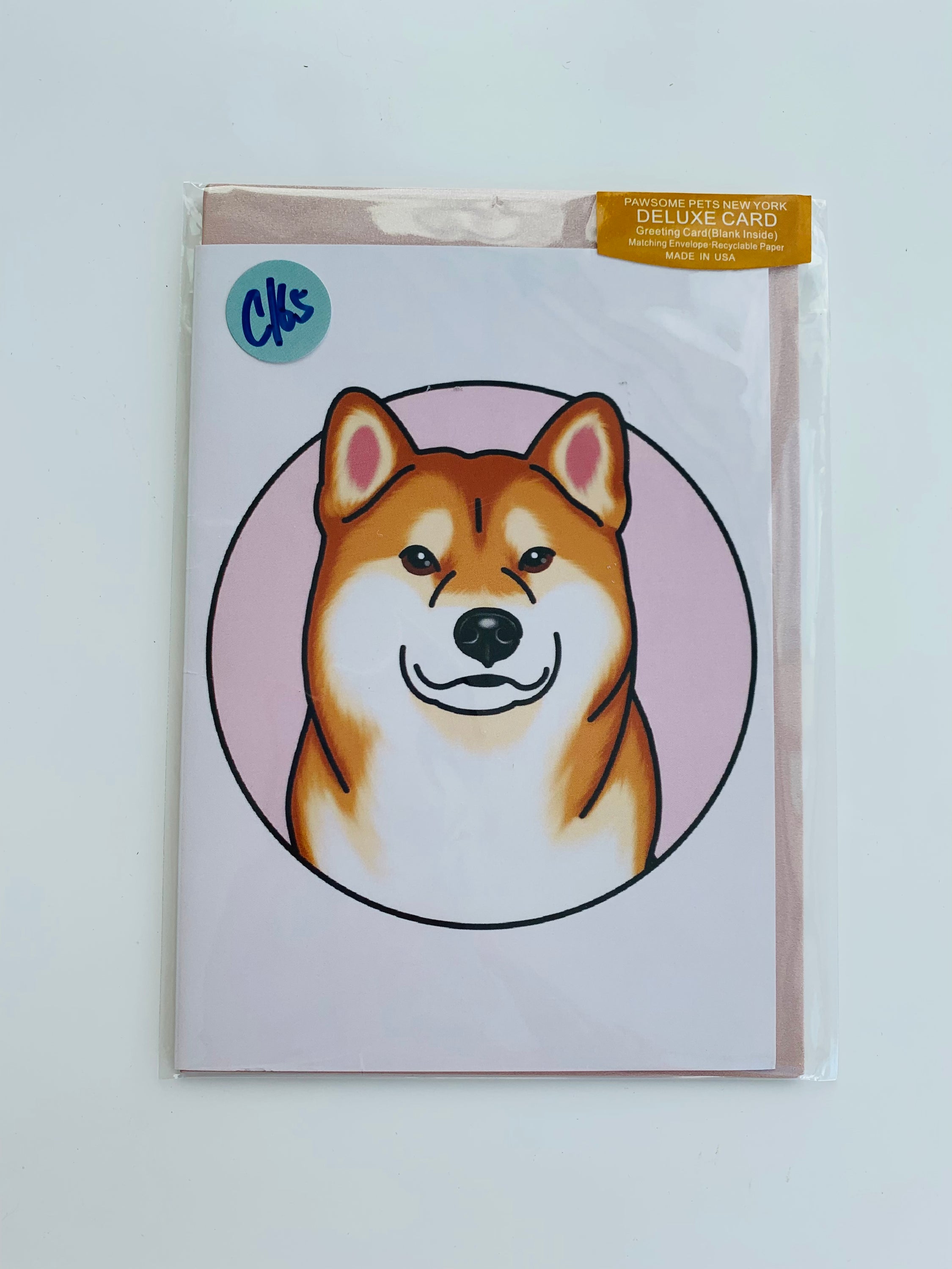 PETS GREETING CARD - #220 featuring hand-painted pet designs on smooth white cardstock with a craft envelope.