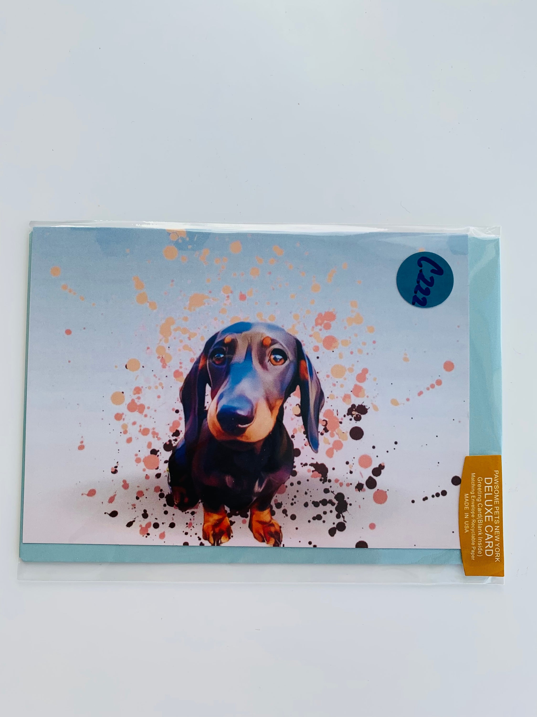 PETS GREETING CARD - #205 featuring a hand-painted design of various pets on smooth white cardstock.