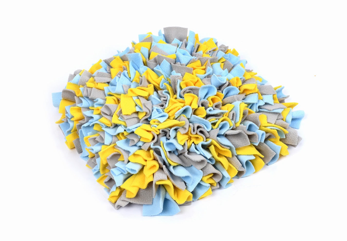 Colorful summer-themed snuffle mat designed for pets, featuring a non-slip base and various textures for hiding treats.