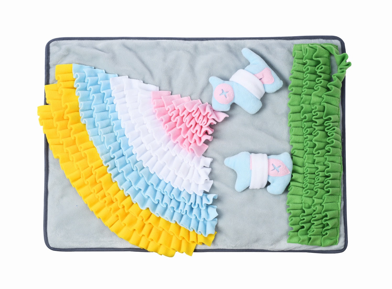Pets Puzzle Toys Snuffle Mat featuring a horse jumping design, ideal for engaging pets in mental and physical activities.