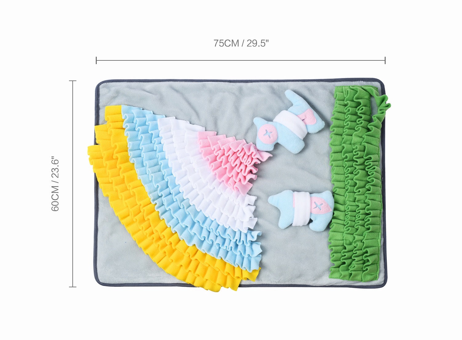 Pets Puzzle Toys Snuffle Mat featuring a horse jumping design, ideal for engaging pets in mental and physical activities.