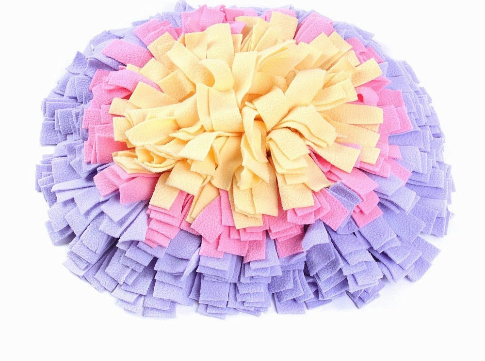 Colorful Mermaid World Snuffle Mat designed for pets, featuring various textures and pockets for hiding treats.