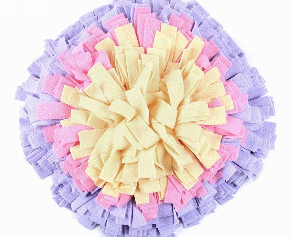 Colorful Mermaid World Snuffle Mat designed for pets, featuring various textures and pockets for hiding treats.