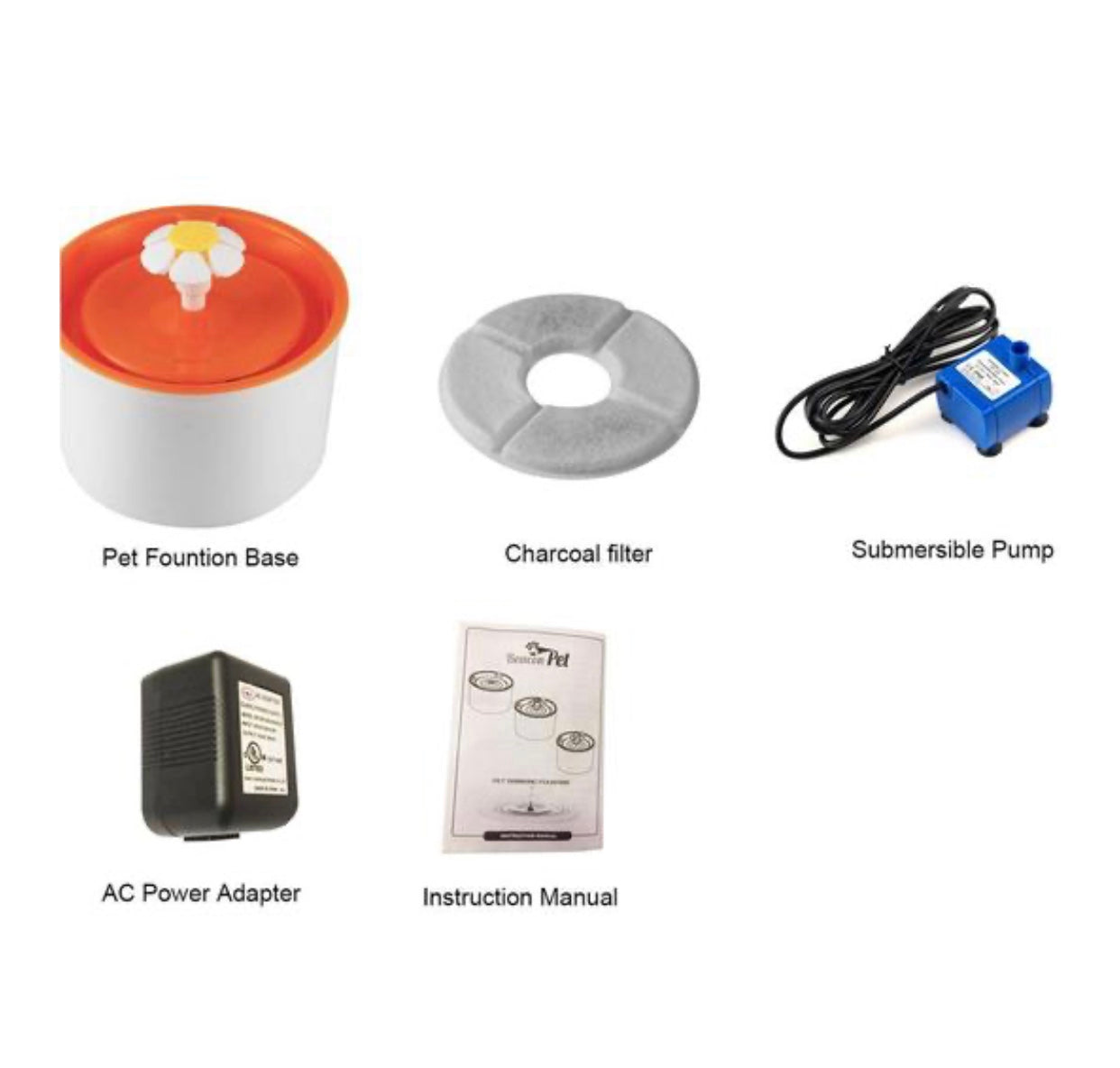 A stylish and functional Pets Water Fountain designed for optimal hydration, featuring a flowing water stream and a carbon-activated filter.