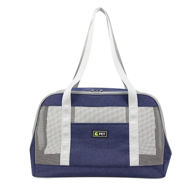 Portable Dog Carrier Bag made of durable Oxford cloth with breathable mesh panels, designed for large pets, featuring a zipper closure and adjustable straps.