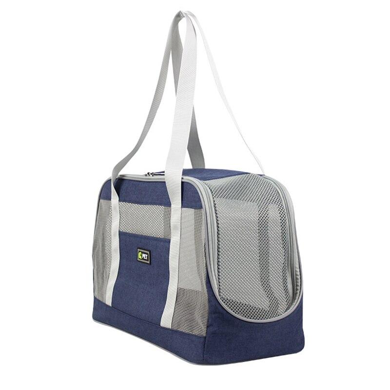 Portable Dog Carrier Bag made of durable Oxford cloth with breathable mesh panels, designed for large pets, featuring a zipper closure and adjustable straps.