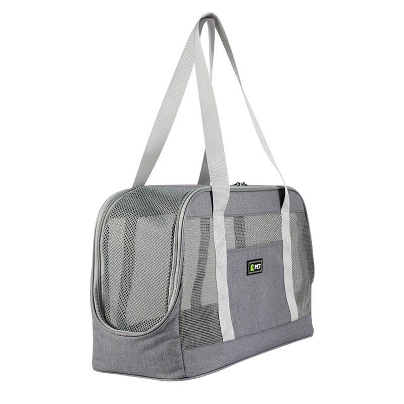 Portable Dog Carrier Bag made of durable Oxford cloth with breathable mesh panels, designed for large pets, featuring a zipper closure and adjustable straps.