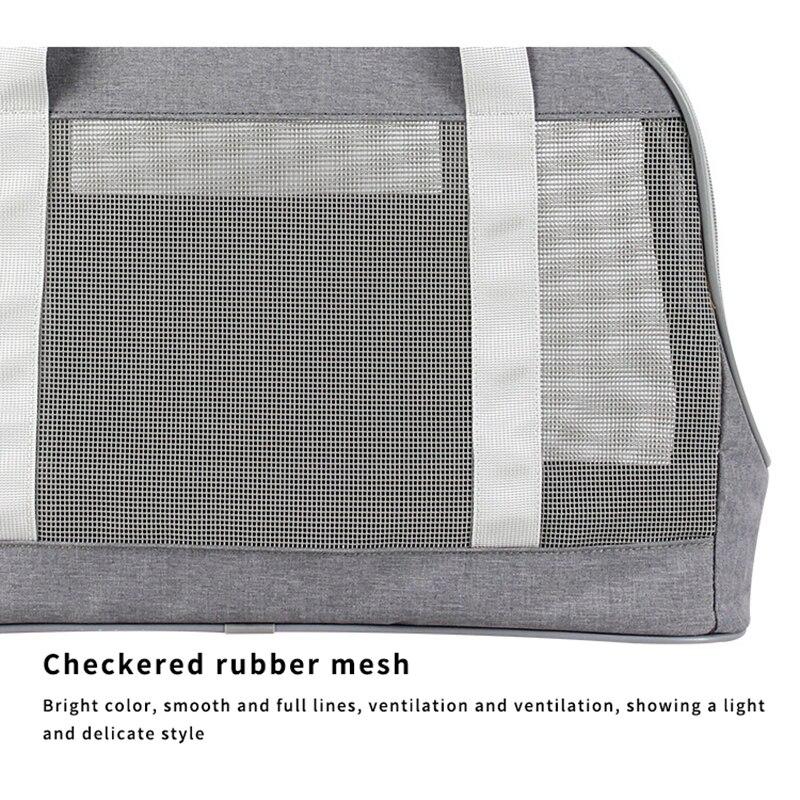 Portable Dog Carrier Bag made of durable Oxford cloth with breathable mesh panels, designed for large pets, featuring a zipper closure and adjustable straps.