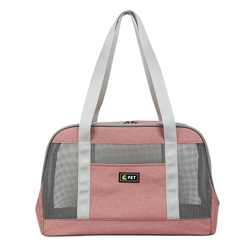 Portable Dog Carrier Bag made of durable Oxford cloth with breathable mesh panels, designed for large pets, featuring a zipper closure and adjustable straps.