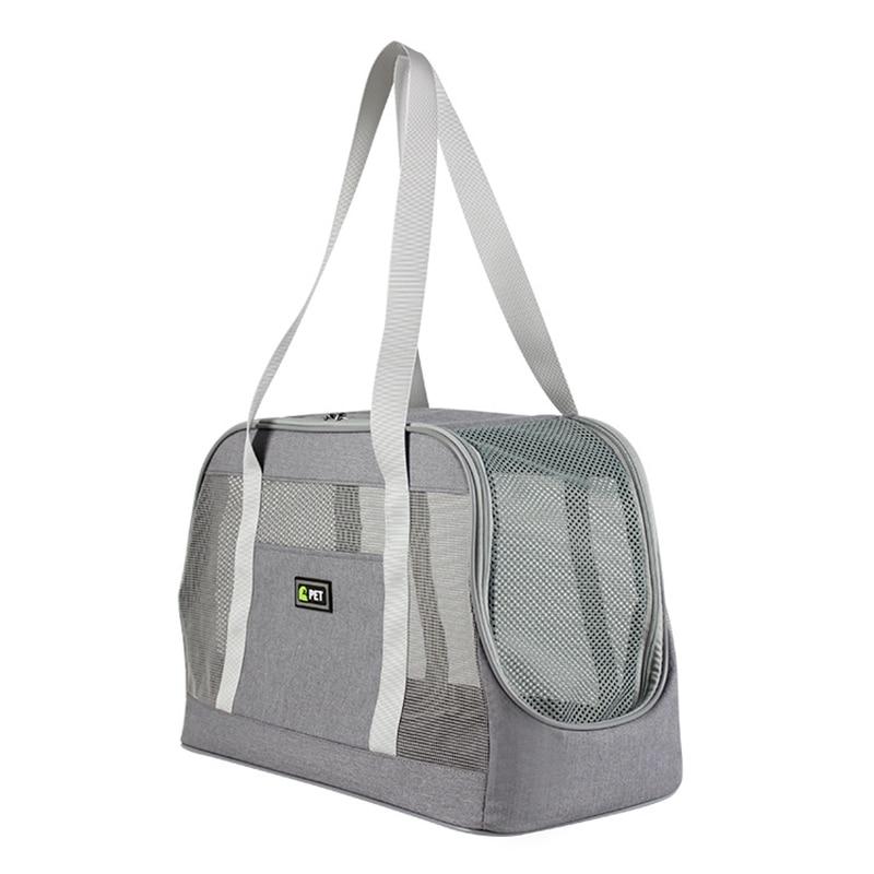 Portable Dog Carrier Bag made of durable Oxford cloth with breathable mesh panels, designed for large pets, featuring a zipper closure and adjustable straps.
