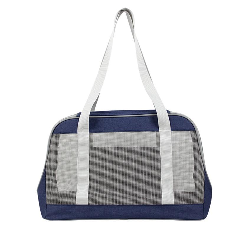 Portable Dog Carrier Bag made of durable Oxford cloth with breathable mesh panels, designed for large pets, featuring a zipper closure and adjustable straps.