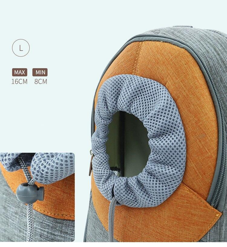 Portable Dog Carrier Bag featuring breathable mesh, adjustable straps, and stylish design for small pets.