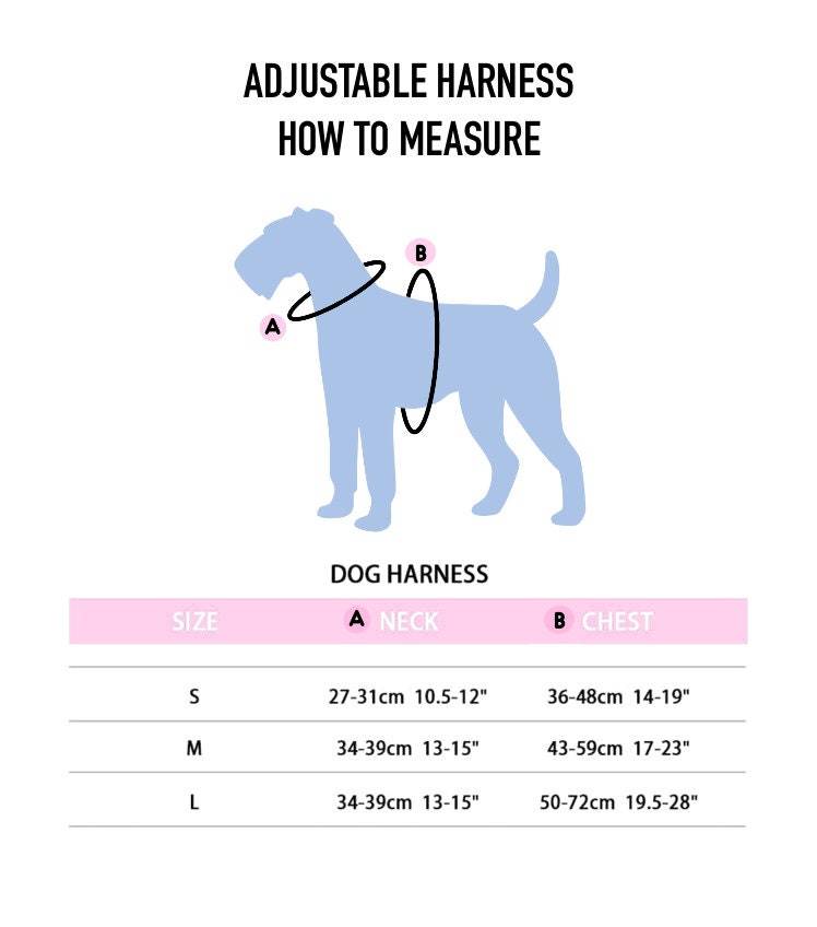 Precious Peach Adjustable Harness for dogs, featuring soft neoprene fabric and adjustable straps for comfort and style.