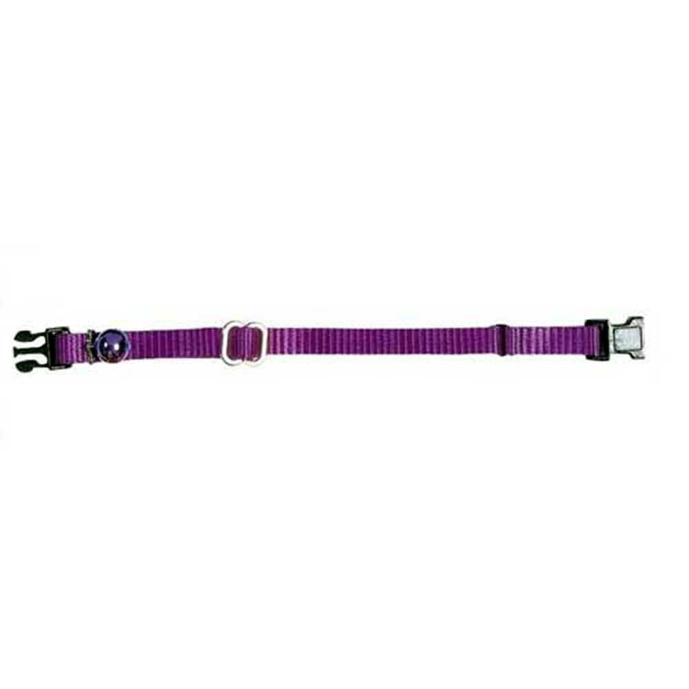 Prestige Pet Adjustable Cat Collar in various colors with a breakaway buckle and coordinating bell.