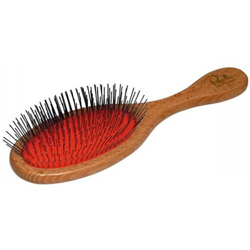 Prestige Pet Products Porcupine Brush for pets, brown color, 22cm length, designed for gentle detangling of medium-to-long coats.