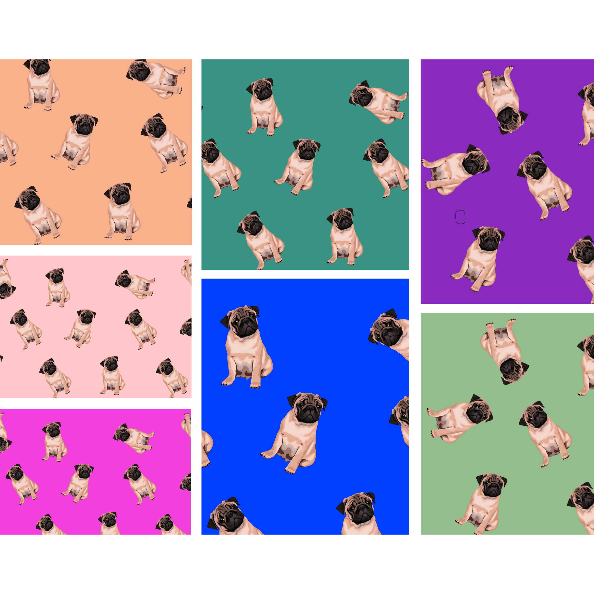 A handmade pug face cover featuring a cute pug design, made from breathable polyester and organic cotton, suitable for adults.