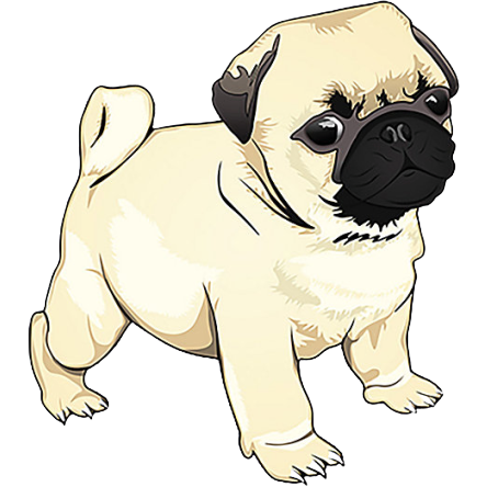 A cute Pug Pup sticker featuring an adorable pug puppy illustration, perfect for personalizing items.