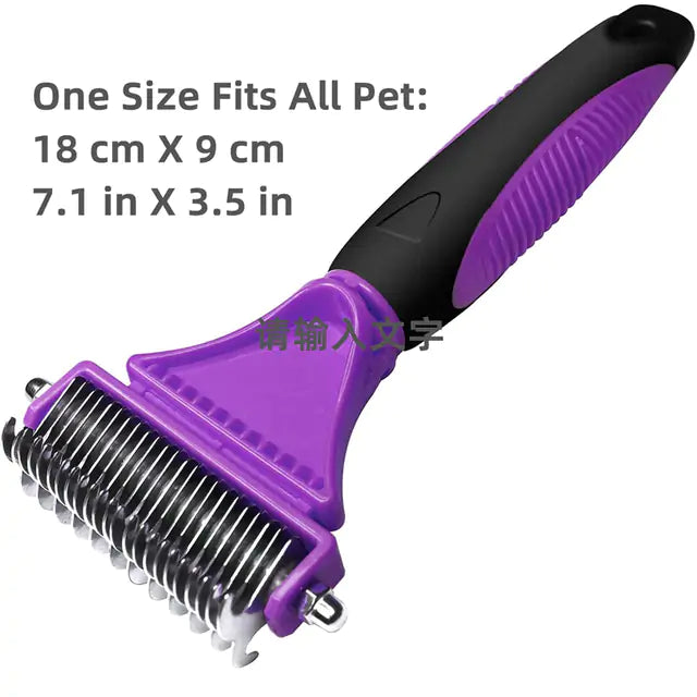 Pumpkin Pet Brush with stainless steel blade and self-cleaning feature, designed for effective grooming of cats and dogs.