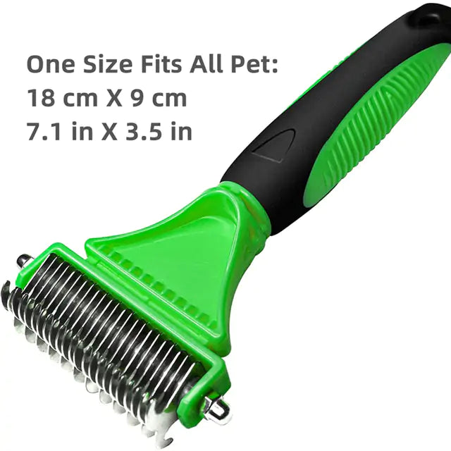 Pumpkin Pet Brush with stainless steel blade and self-cleaning feature, designed for effective grooming of cats and dogs.