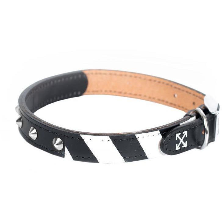 Quotation Mark Leather Collar featuring hand-painted details and nickel studs, designed for durability and style.