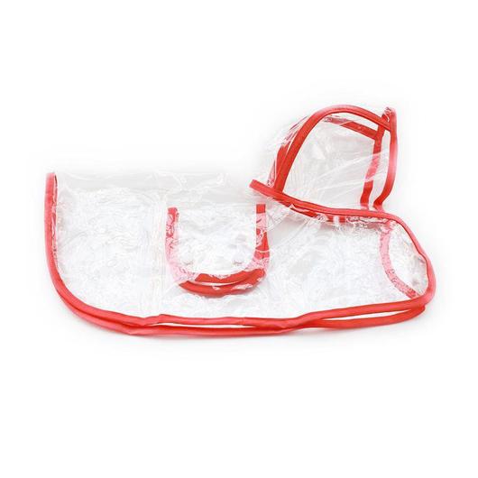 A stylish waterproof raincoat for pets featuring a transparent design, perfect for keeping your furry friend dry and comfortable during walks.