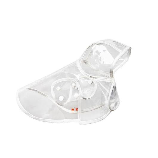 A stylish waterproof raincoat for pets featuring a transparent design, perfect for keeping your furry friend dry and comfortable during walks.
