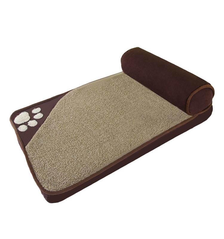 Rectangle pet bed with cushion and pillow, made of durable Oxford cloth, designed for comfort and easy cleaning.
