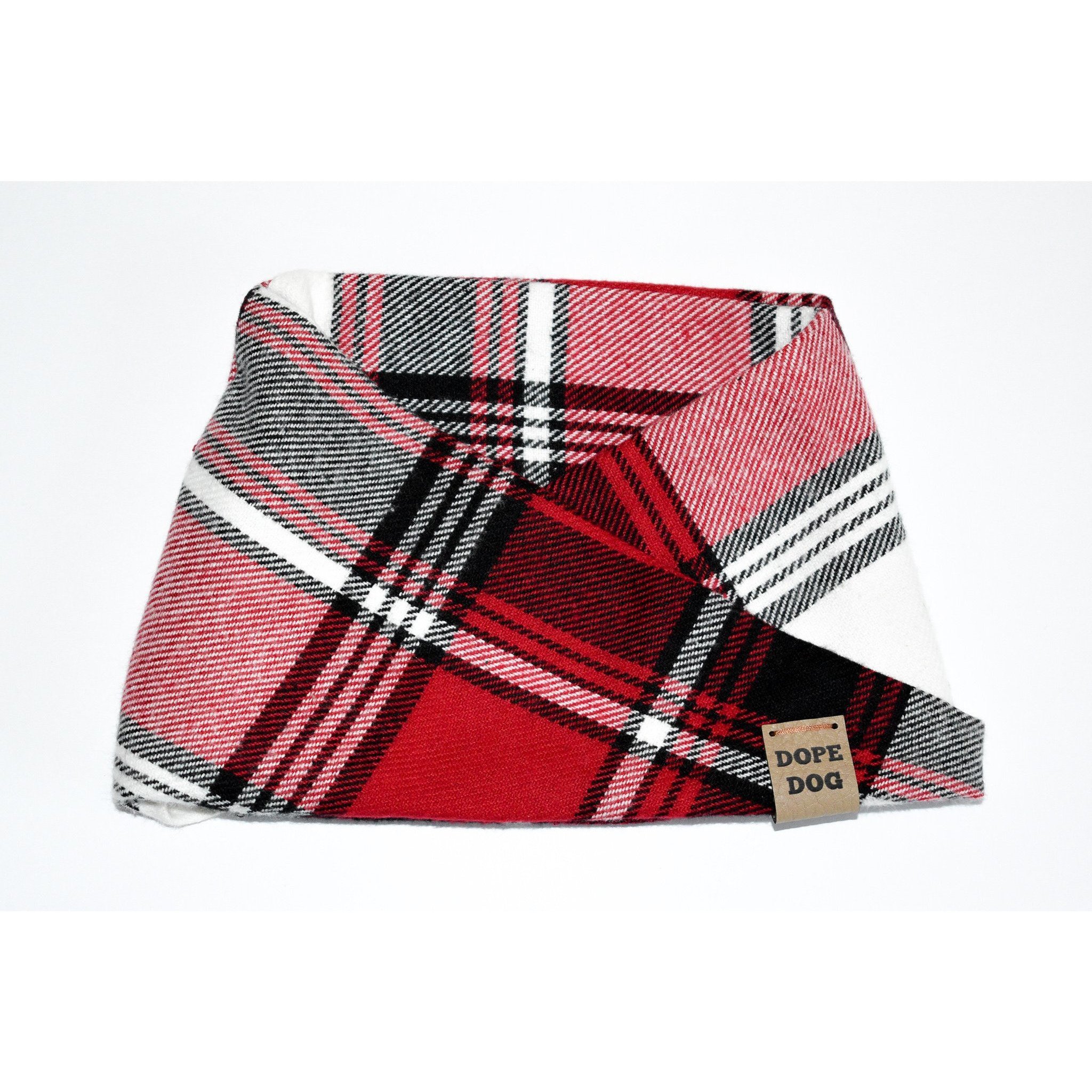 Red Velvet Dog Scarf made of soft cotton, featuring a twisted neck design for stylish look, suitable for all dog sizes.