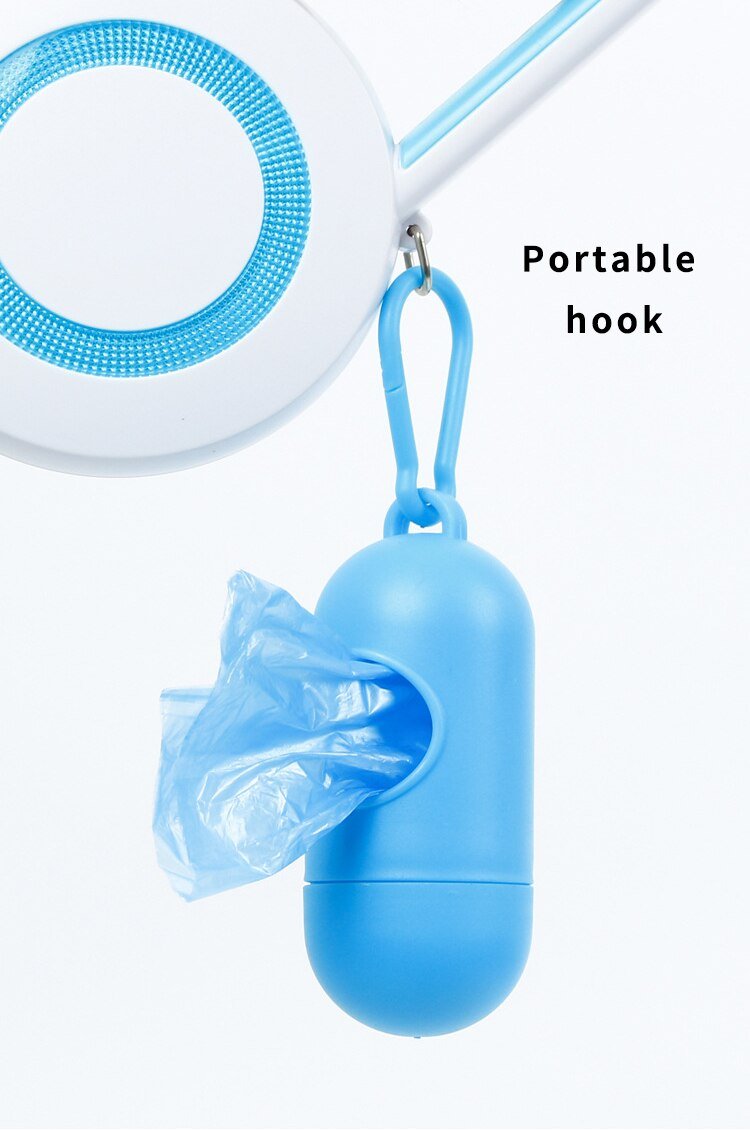 A durable nylon reflective dog leash with an automatic retractable mechanism, suitable for small and large pets, shown in a vibrant color.