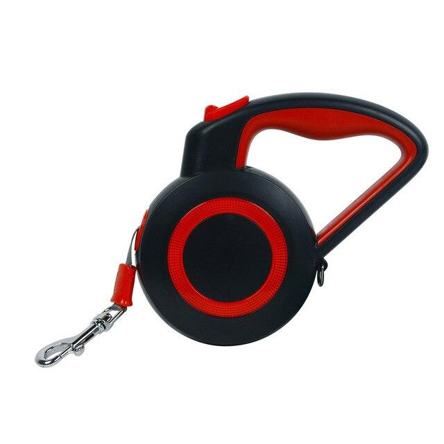 A durable nylon reflective dog leash with an automatic retractable mechanism, suitable for small and large pets, shown in a vibrant color.