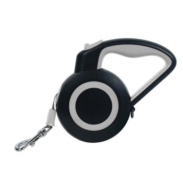 A durable nylon reflective dog leash with an automatic retractable mechanism, suitable for small and large pets, shown in a vibrant color.